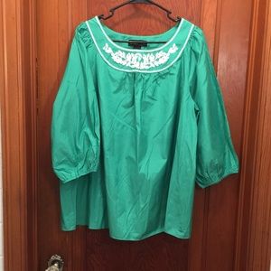 18/20 boho embroidered yoke blouse